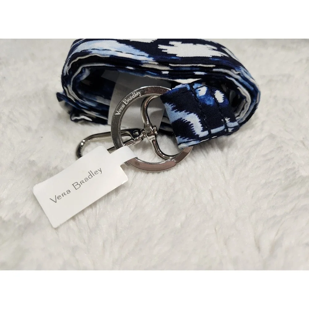 Vera Bradley Wide Lanyard Ikat Island Blue White New With Tags NWT